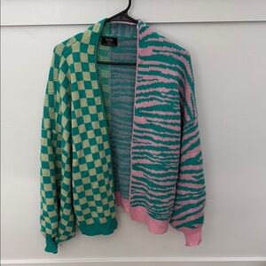Lala Green and Pink Cardigan